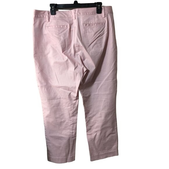 LANDS END LIGHT PINK MID RISE SLIM LEG PANTS WOMENS 14 - Picture 2 of 4